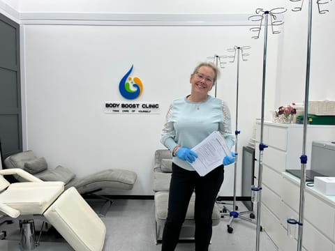 Agnieszka Marciniak, registered leech therapist, in the treatment room at Body Boost Clinic in Hull
